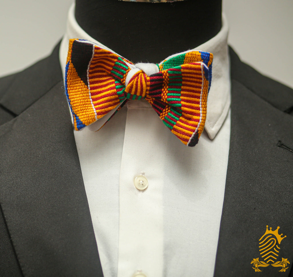 Authentic Kente fabric Bow-tie : Faux self-tie Design
