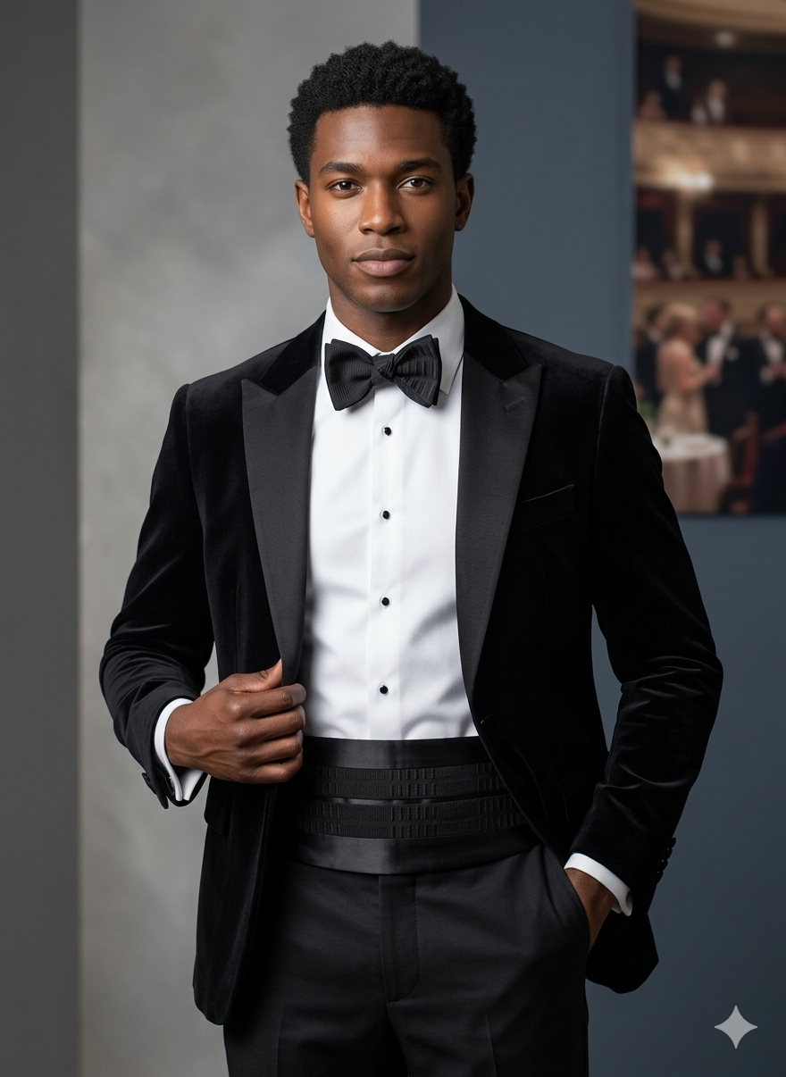 Black Kente Bowtie and Cummerbund