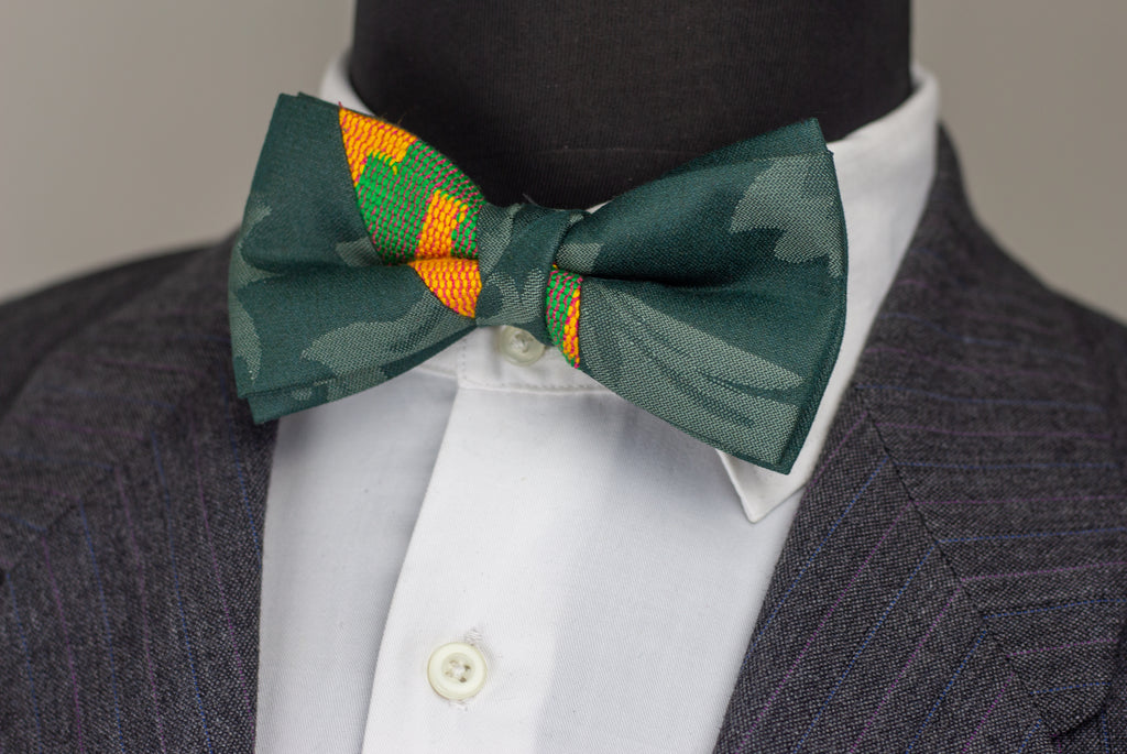 Green Kente Standard Bow-tie [Pre-tied Bow-tie]