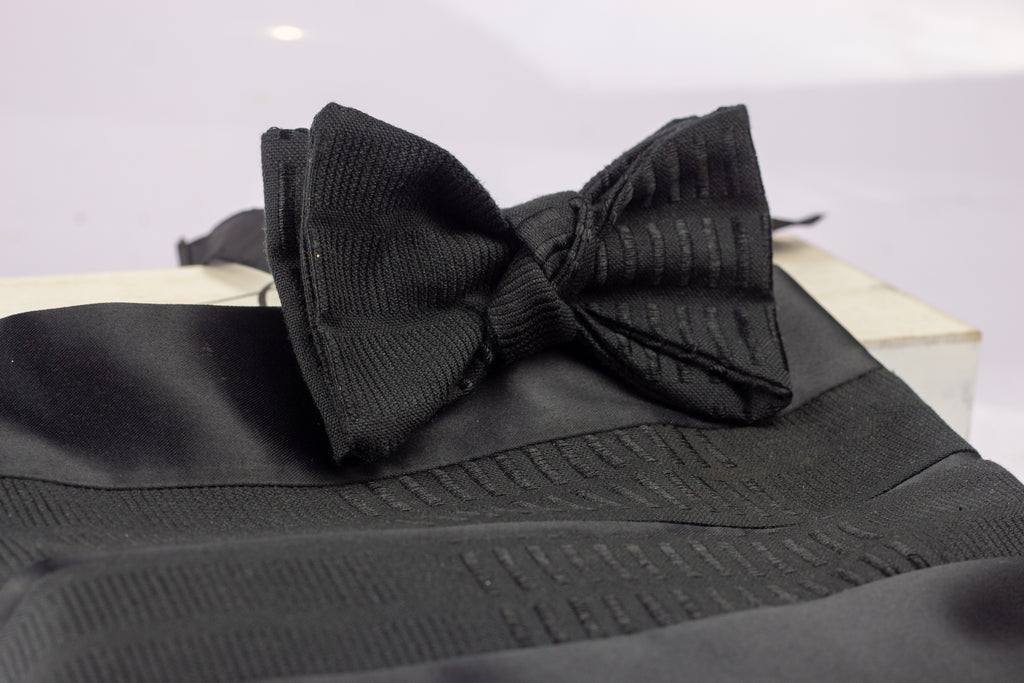 Black Kente Bowtie and Cummerbund