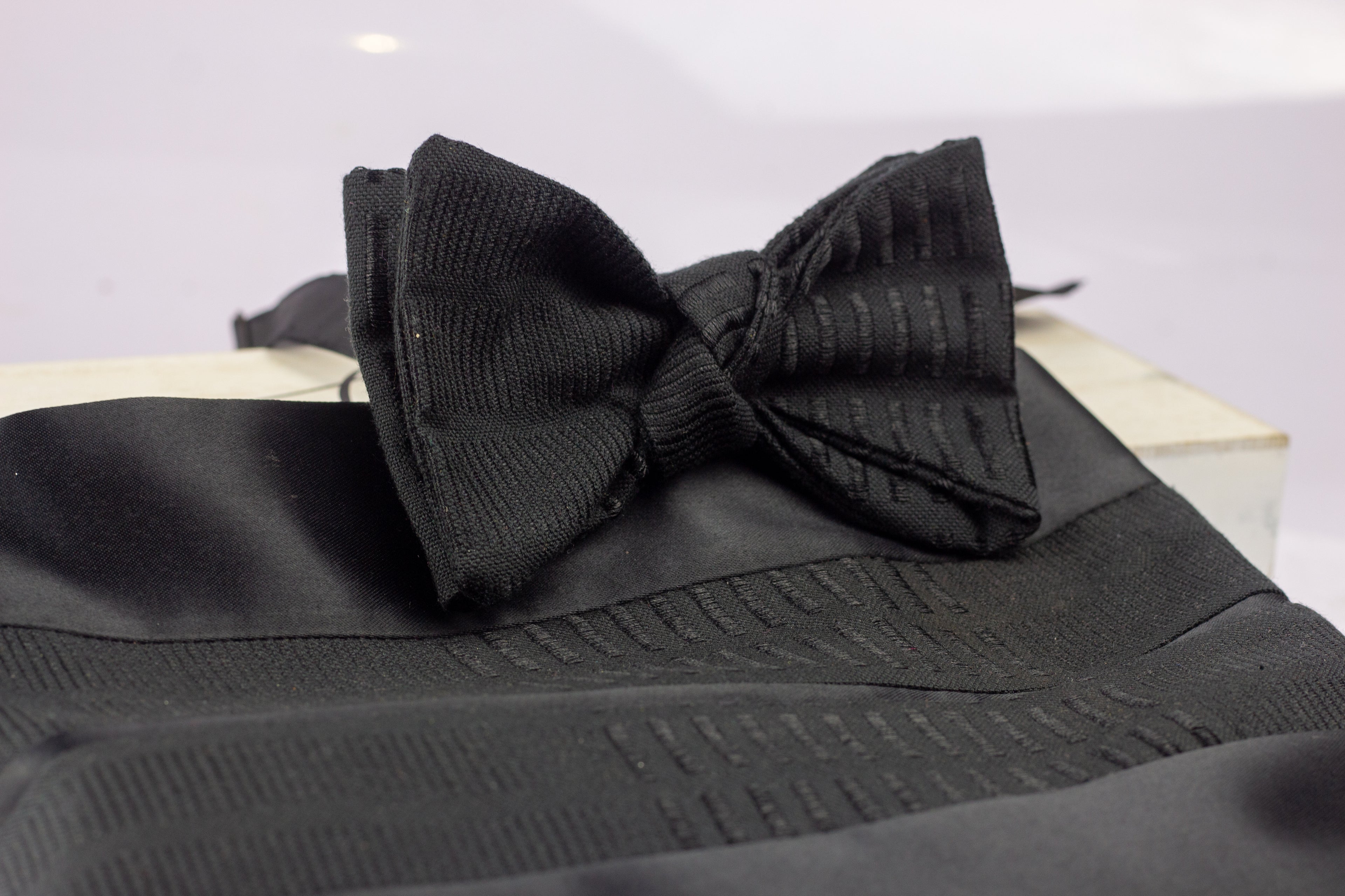 Black Kente Bowtie and Cummerbund