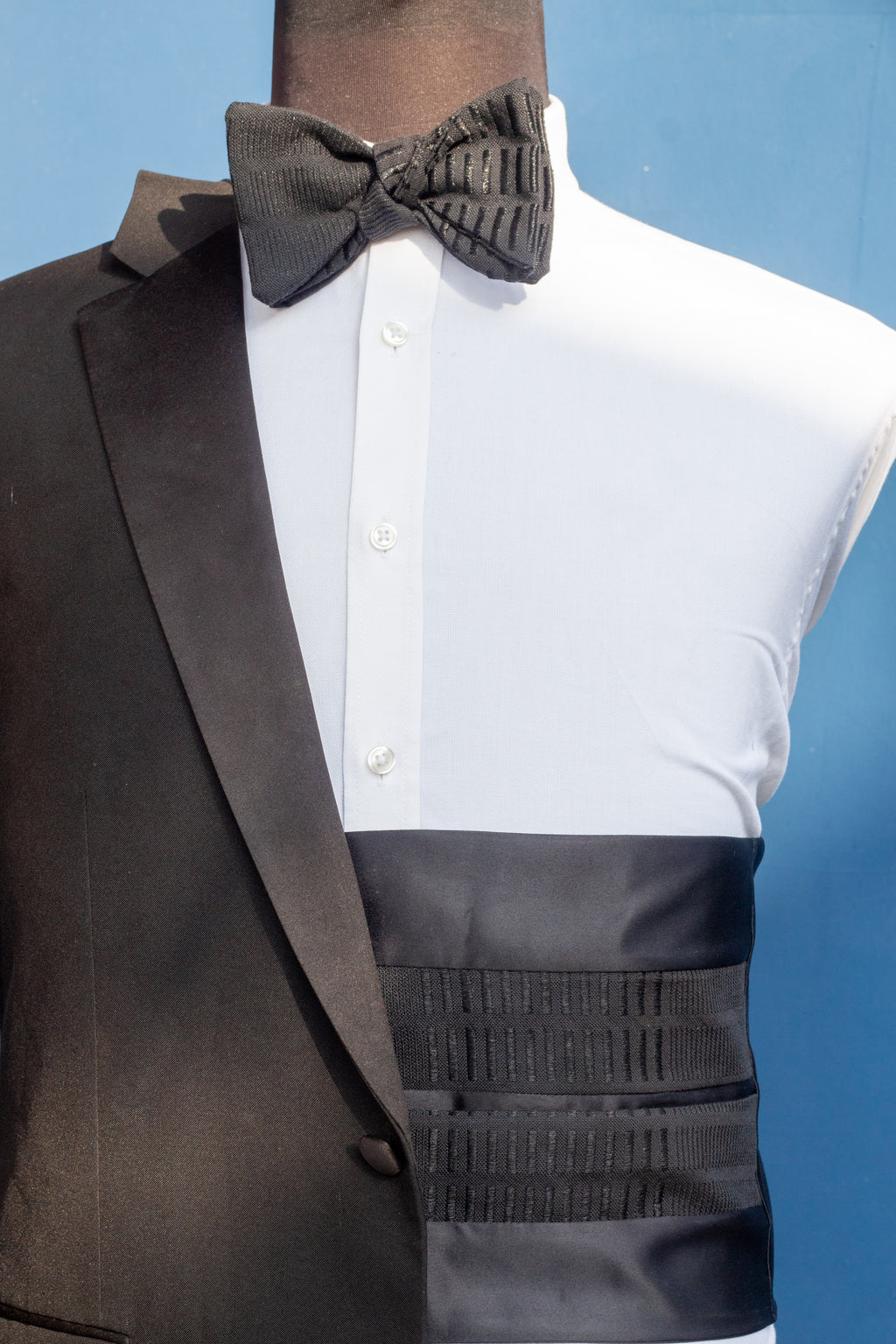 Black Kente Bowtie and Cummerbund