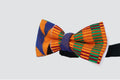 Pre-tied Kente Bow-tie [White base]